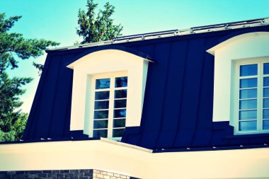 Tek aile evi. retro stilize renkli ton filtre efekti