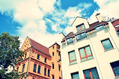 Modern apartmanın dış. Retro renkleri stilizasyon