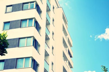 Modern apartmanın dış. Retro renkleri stilizasyon