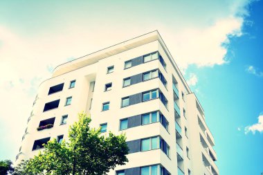 Modern apartmanın dış. Retro renkleri stilizasyon