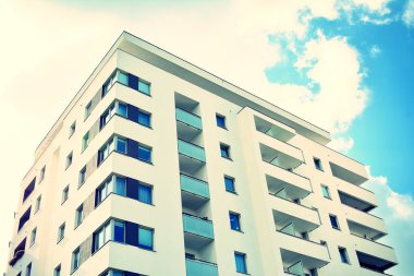 Modern apartmanın dış. Retro renkleri stilizasyon