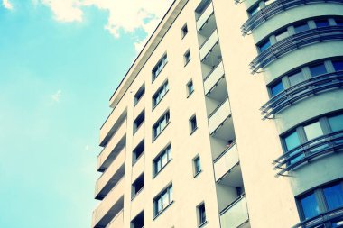 Modern apartmanın dış. Retro renkleri stilizasyon