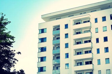 Modern apartmanın dış. Retro renkleri stilizasyon