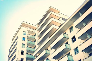 Modern apartmanın dış. Retro renkleri stilizasyon
