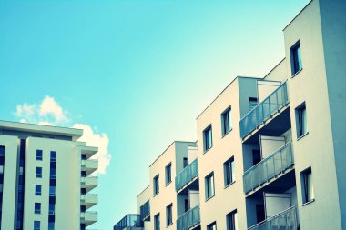 Modern apartmanın dış. Retro renkleri stilizasyon