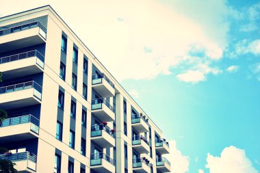 Modern apartmanın dış. Retro renkleri stilizasyon