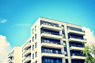 Modern apartmanın dış. Retro renkleri stilizasyon