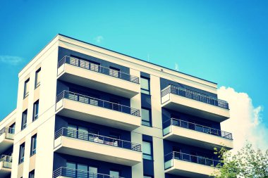 Modern apartmanın dış. Retro renkleri stilizasyon