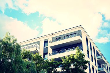 Modern apartmanın dış. Retro renkleri stilizasyon