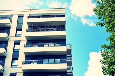 Modern apartmanın dış. Retro renkleri stilizasyon