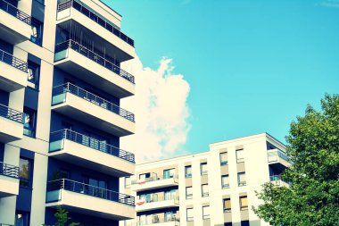 Modern apartmanın dış. Retro renkleri stilizasyon