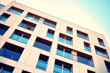 Modern apartmanın dış. Retro renkleri stilizasyon