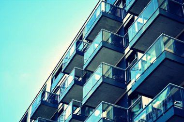 Modern apartmanın dış. Retro renkleri stilizasyon