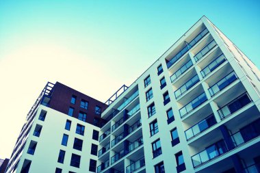 Modern apartmanın dış. Retro renkleri stilizasyon