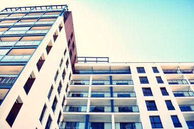 Modern apartmanın dış. Retro renkleri stilizasyon