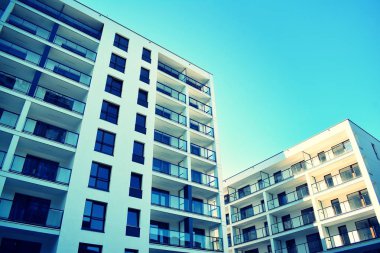 Modern apartmanın dış. Retro renkleri stilizasyon