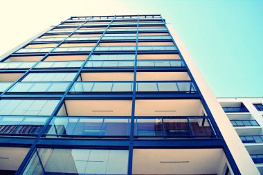 Modern apartmanın dış. Retro renkleri stilizasyon