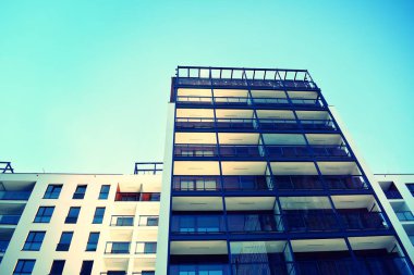 Modern apartmanın dış. Retro renkleri stilizasyon