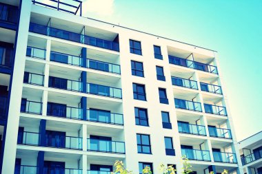 Modern apartmanın dış. Retro renkleri stilizasyon