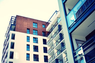 Modern apartmanın dış. Retro renkleri stilizasyon