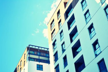 Modern apartmanın dış. Retro renkleri stilizasyon