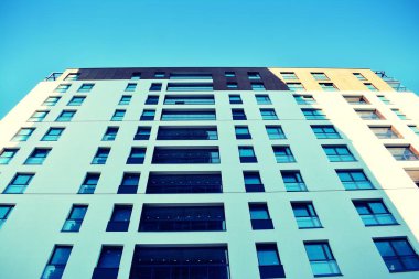 Modern apartmanın dış. Retro renkleri stilizasyon