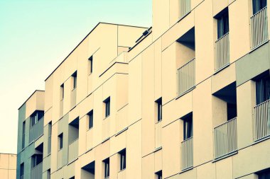 Modern apartmanın dış. Retro renkleri stilizasyon