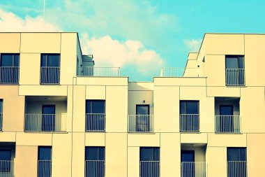 Modern apartmanın dış. Retro renkleri stilizasyon