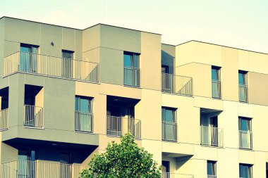 Modern apartmanın dış. Retro renkleri stilizasyon