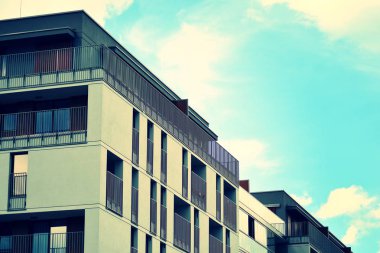 Modern apartmanın dış. Retro renkleri stilizasyon