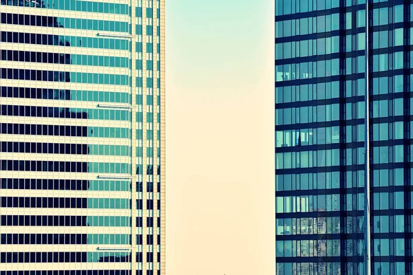 Modern Office Building Clear Sky Background Retro Stylized Colorful Tonal — Stock Photo, Image