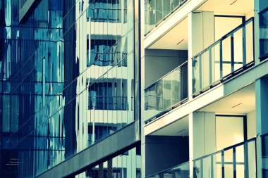 Modern apartmanın dış. Retro renkleri stilizasyon