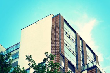 Modern apartmanın dış. Retro renkleri stilizasyon