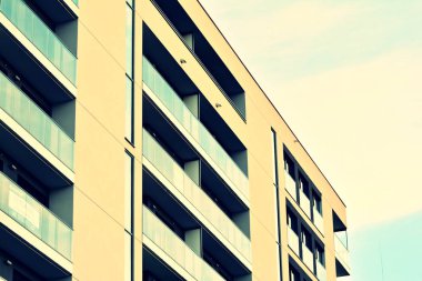 Modern apartmanın dış. Retro renkleri stilizasyon