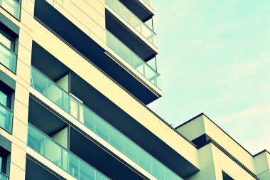 Modern apartmanın dış. Retro renkleri stilizasyon