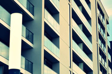 Modern apartmanın dış. Retro renkleri stilizasyon