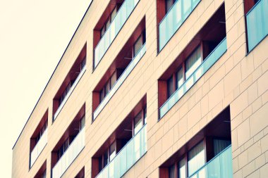 Modern apartmanın dış. Retro renkleri stilizasyon