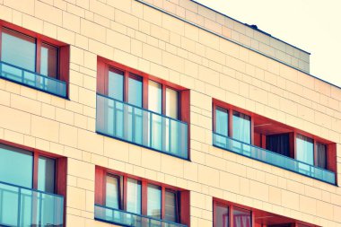Modern apartmanın dış. Retro renkleri stilizasyon