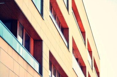 Modern apartmanın dış. Retro renkleri stilizasyon