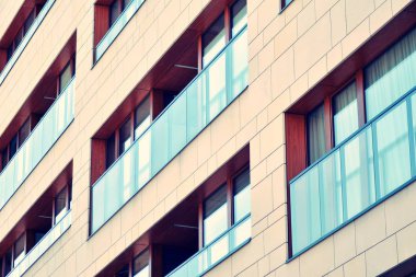 Modern apartmanın dış. Retro renkleri stilizasyon