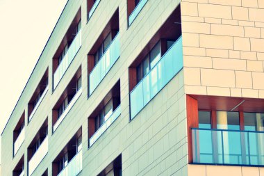 Modern apartmanın dış. Retro renkleri stilizasyon