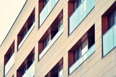 Modern apartmanın dış. Retro renkleri stilizasyon