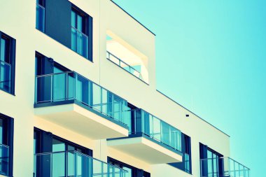 Modern apartmanın dış. Retro renkleri stilizasyon