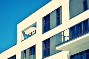 Modern apartmanın dış. Retro renkleri stilizasyon