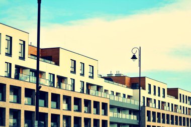 Modern apartmanın dış. Retro renkleri stilizasyon