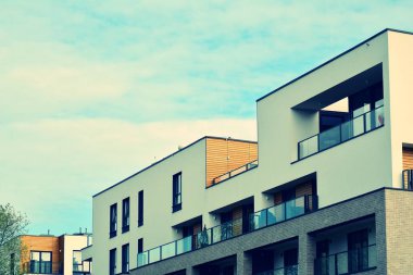 Modern apartmanın dış. Retro renkleri stilizasyon