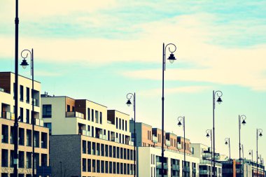 Modern apartmanın dış. Retro renkleri stilizasyon