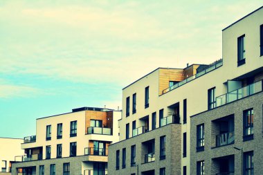 Modern apartmanın dış. Retro renkleri stilizasyon