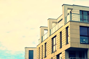Modern apartmanın dış. Retro renkleri stilizasyon