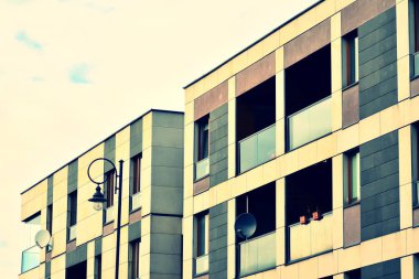 Modern apartmanın dış. Retro renkleri stilizasyon